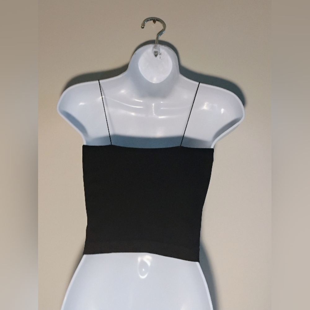 Buckle Ribbed Crop Top with Spaghetti Straps. - Picture 5 of 5